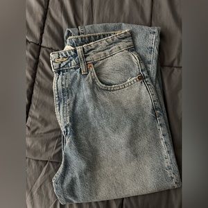 Zara High Rise Distressed Mom Jean